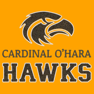 Hawks Applique Black Gold Glitter - Core Fleece Crewneck Sweatshirt Design