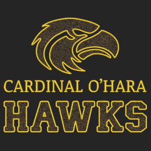 Hawks Applique Black Gold Glitter - Core Fleece Crewneck Sweatshirt Design